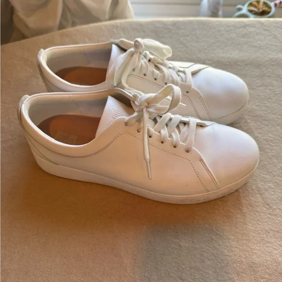 Fitflop Rally Leather Sneakers White Size 8 Free Shipping!! - Picture 2 of 4